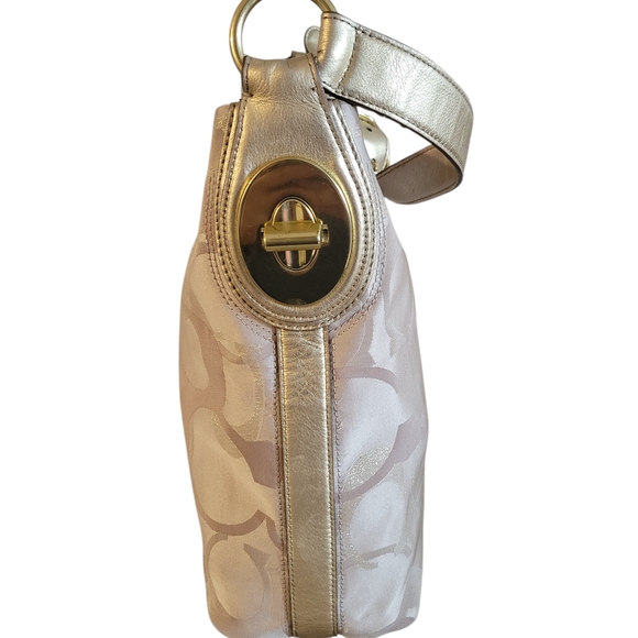Coach Cream Shoulder Bag with Gold Accents - Picture 5 of 15